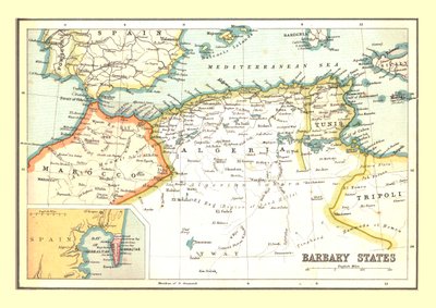 バーバリ州の地図、1902年。 作： Unbekannt