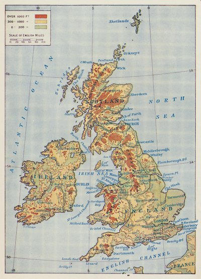1910年のイギリス諸島の地図 作： Unbekannt
