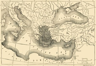 9世紀のビザンチン帝国の地図、1890年。 作： Unbekannt