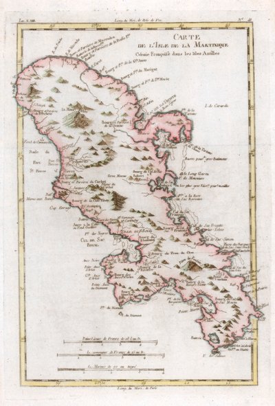 カリブ海のマルティニーク島の地図、c1783 作： Unbekannt