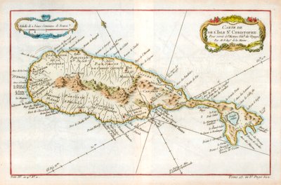 カリブ海の島セントクリストファーの地図、c1764 作： Unbekannt