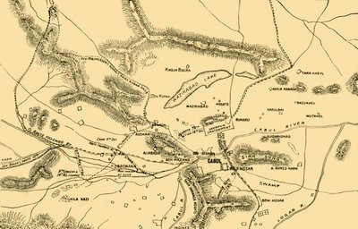 シャルデ渓谷の戦いの地図、1901年。 作： Unbekannt