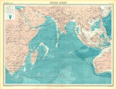 インド洋の地図 作： Unbekannt