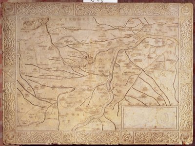 大理石で彫られたマントゥーア地方の地図 作： Unbekannt