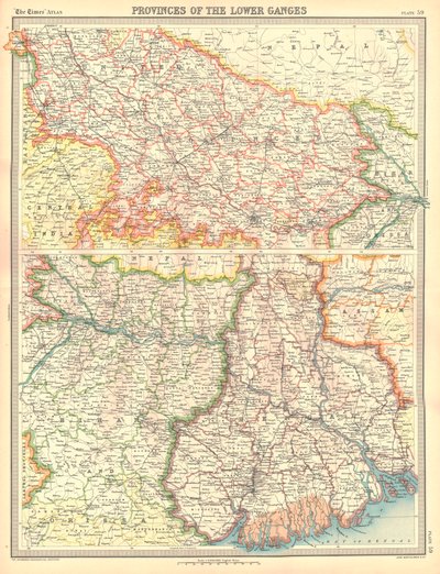 ローワーガンジスの州の地図 作： Unbekannt