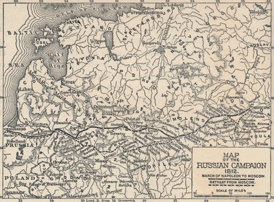 ロシアキャンペーンの地図、1812年、1896年 作： Unbekannt