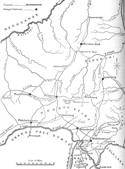 トランスバール戦争劇場の地図、c1880 作： Unbekannt