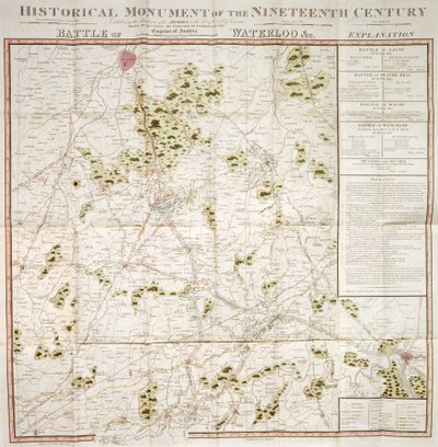 ウォータールー作戦の地図、1815 年、ケント州ウォルマー城 作： Unbekannt