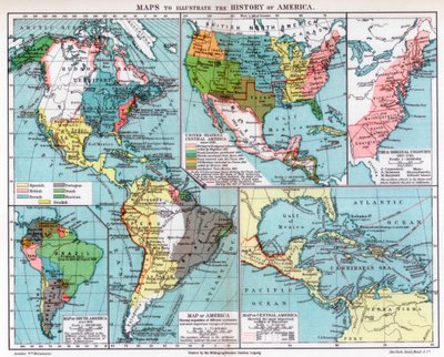 アメリカの歴史を説明する地図、1901 作： Unbekannt