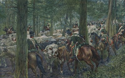 マーボットの兵士がリトリートで採餌1896 作： Unbekannt