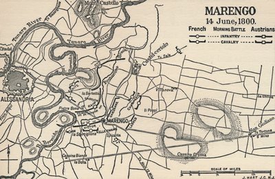 マレンゴ-1800年6月14日、朝の戦い、1896年 作： Unbekannt
