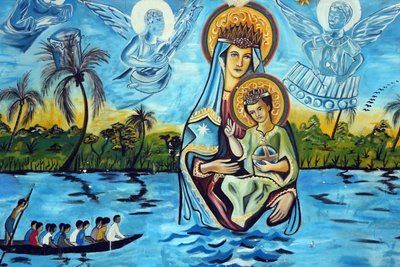 マリアの聖地、トーゴ湖の聖母。湖の聖母トーゴ。壁の絵トーゴ 作： Unbekannt