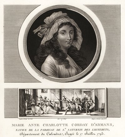 ジャン＝ポール・マラットを暗殺したマリー＝アンヌ・シャルロット・ド・コルデー・ダルマン（Marie-Anne Charlotte de Corday d