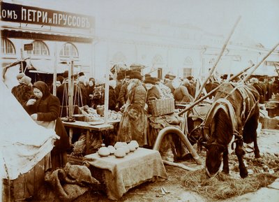 Moskvoretskaya堤防の市場、モスクワ、ロシア、1911 作： Unbekannt