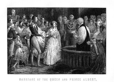 ビクトリア女王とアルバートの結婚、チャペルロイヤル、セントジェームス宮殿、1840年2月10日、1899年 作： Unbekannt