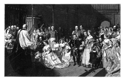 ロイヤル王女とフレデリック3世皇帝の結婚、1858年1月25日、c1888 作： Unbekannt