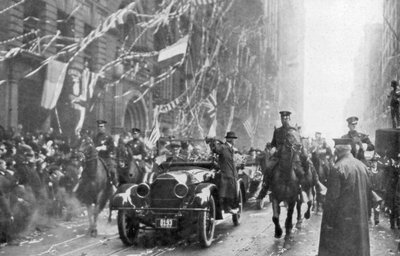 ジョッフル元帥とビビアーニが1917年5月9日、第一次世界大戦のニューヨークに到着 作： Unbekannt