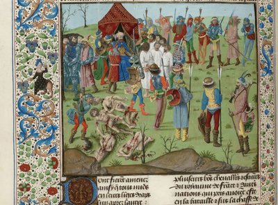 ニコポリスの戦い後のキリスト教徒の虐殺、1470～1475年頃。 作： Unbekannt