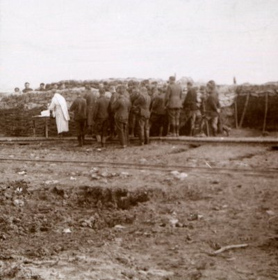 塹壕のミサ、ペルビゼ、フランダース、ベルギー、c1914-c1918 作： Unbekannt