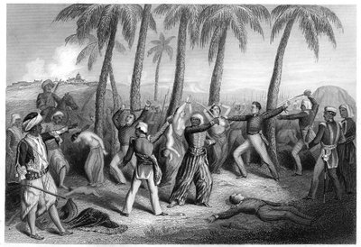 ジャンシでのイギリス軍将校とその妻の虐殺、1857年、c1860 作： Unbekannt
