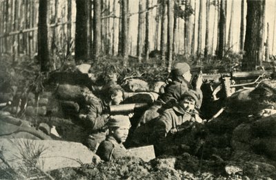 英国戦線、1915年、1920年、第一次世界大戦で活動中のマキシム銃。 作： Unbekannt