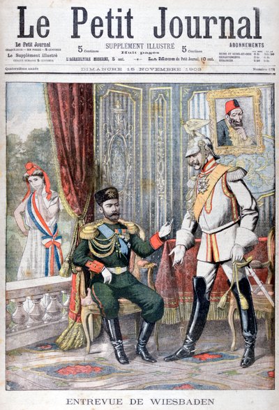 1903年、ヴィースバーデンの皇帝ニコライ2世とカイザーヴィルヘルム2世の会談、1903年 作： Unbekannt