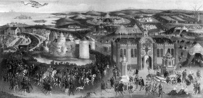 ヘンリー8世とフランシス1世の会合、金の布地、1520、1902 作： Unbekannt