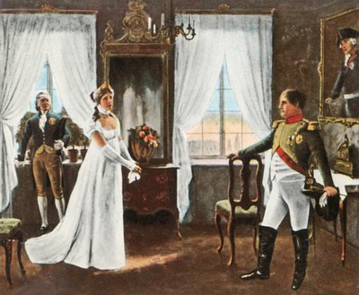1807年7月6日、1936年、ティルシットでルイーズ女王とナポレオン1世の会合。 作： Unbekannt
