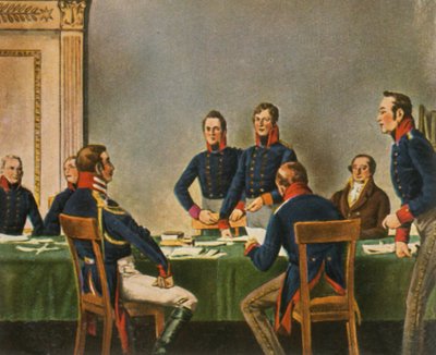 1936年1807年7月9日、ケーニヒスベルクでの再編委員会会議。 作： Unbekannt