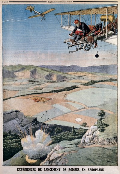 シャロンで爆弾を練習しているフランスの航空隊のメンバー、1912 作： Unbekannt
