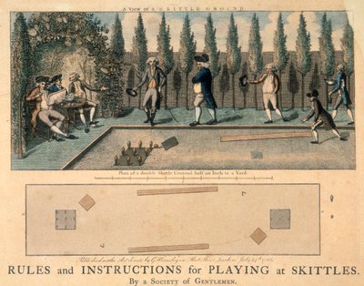 スキットルズをする男性、1786年 作： Unbekannt