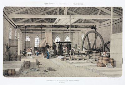 金属、亜鉛 フランス、ブレイ近郊のサンルイにある亜鉛の圧延工場 作： Unbekannt