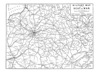 戦争の席の軍事地図、1870 作： Unbekannt