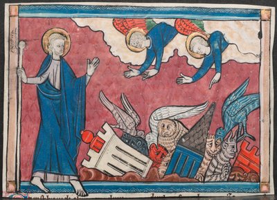 黙示録の写本からのミニチュア：バビロンの堕落、c。 1295。 作： Unbekannt