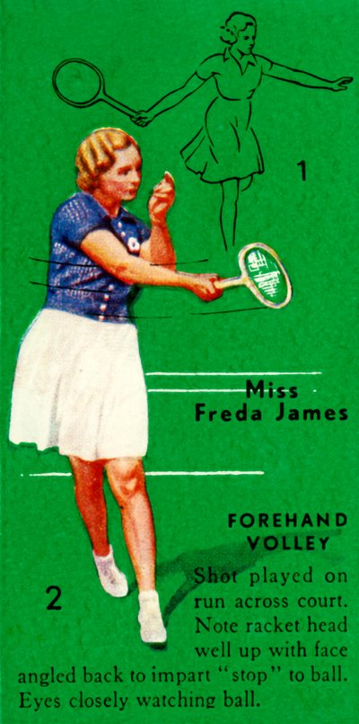 ミスフレダジェームズ-フォアハンドボレー、c1935。 作： Unbekannt