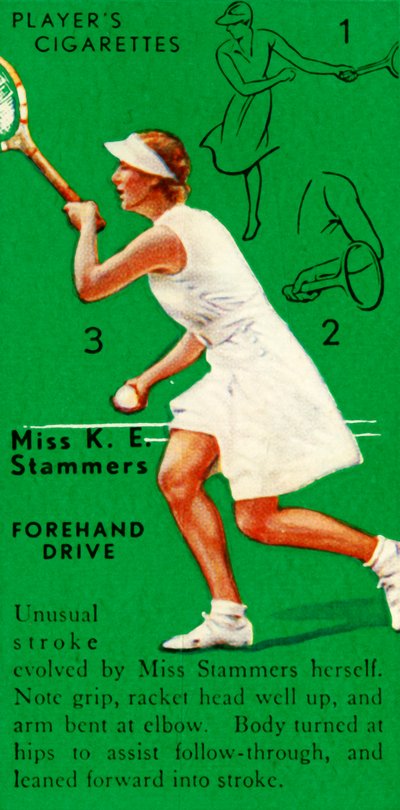 ミスKEスタマーズ-フォアハンドドライブ、c1935。 作： Unbekannt