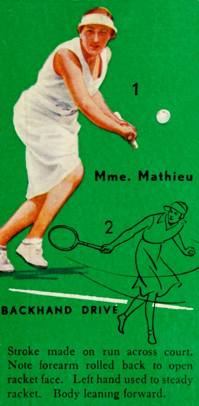 マチュー夫人-バックハンドドライブ、c1935。 作： Unbekannt