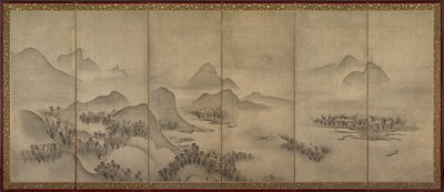 月明かりに照らされた風景のペア、1500年代後半。 作： Unbekannt