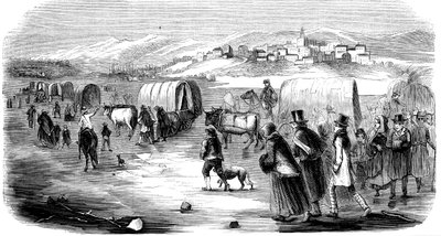 イリノイからユタへのトレッキング中のモルモン教徒、1846年1853年 作： Unbekannt