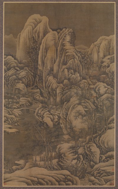 大雪の下の峨眉山、17世紀。 作： Unbekannt