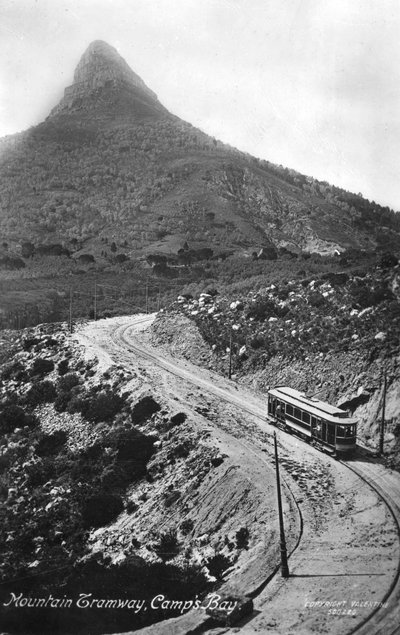 マウンテントラムウェイ、キャンプスベイ、ケープタウン、南アフリカ共和国、1917年 作： Unbekannt