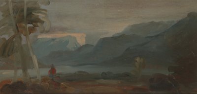人物と牛のある山岳風景、1806年から1807年。 作： Unbekannt