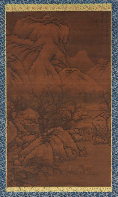 15世紀の明王朝、郭熙のスタイルで、除雪後の山と小川。 作： Unbekannt