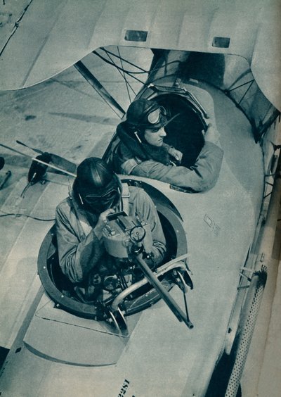 2人乗り戦闘機の可動銃、c1935 c1937 作： Unbekannt
