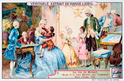 皇帝マリアテレジア、1763年の前で7歳のモーツァルト。1906年 作： Unbekannt
