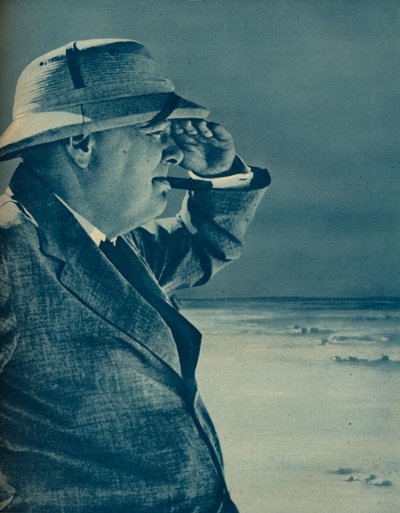 チャーチル氏は敵をスパイします、1942年。 作： Unbekannt
