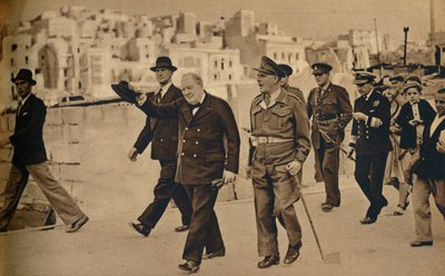 チャーチル氏はマルタを訪問し、1943年から1944年にフィールドマーシャルロードゴートと会見しました。 作： Unbekannt