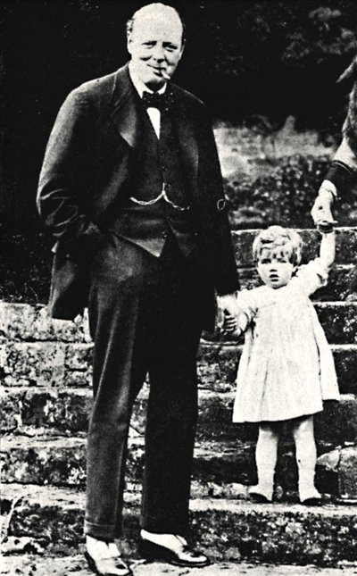 チャーチル氏と娘、1924年、1945年 作： Unbekannt