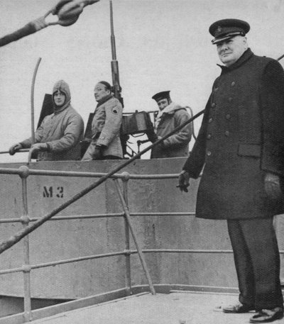チャーチル氏、イギリスとアメリカの銃の乗組員、1943-44年 作： Unbekannt