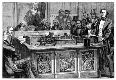 グラッドストン氏がディズレーリス氏を攻撃した最初の予算、1852年 作： Unbekannt